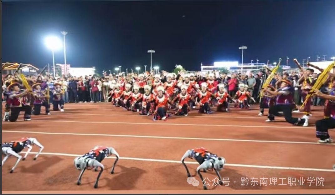 苗绣机器狗“村超”圈粉！——黔东南理工职业学院学子展现“最炫科技民族风”